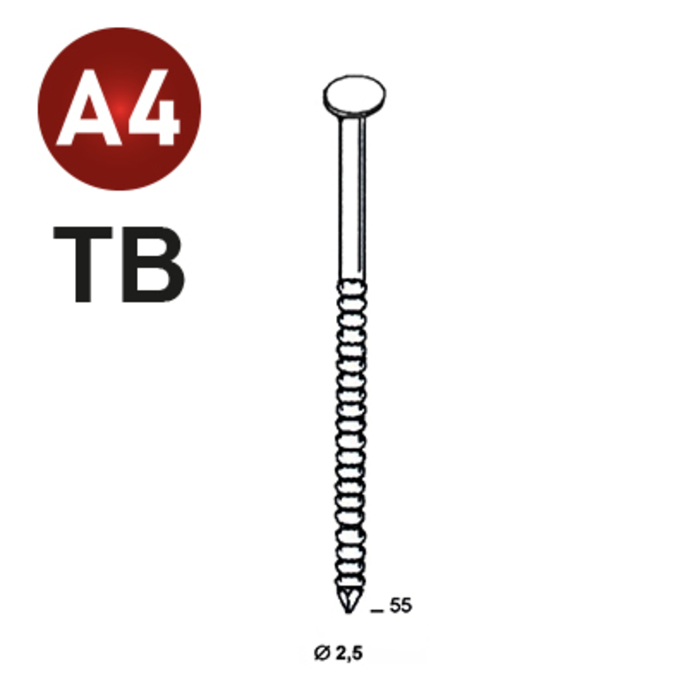 6000 COILS S 25X55 ANNELÉ INOX A4 TB - ALSAFIX - 16S25558