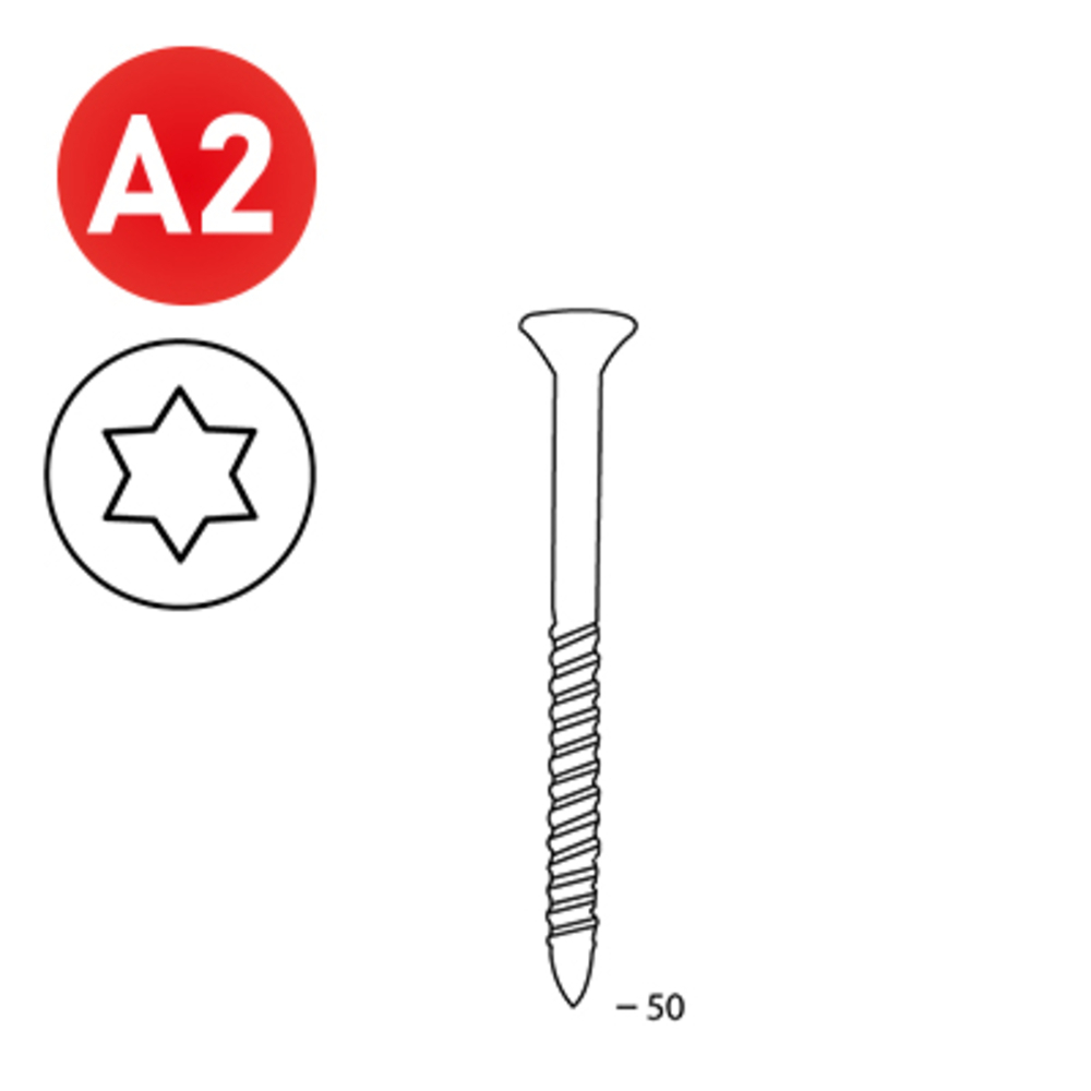 2000 SCRAIL 28/32 X 50 INOX TX - ALSAFIX - 16S28509