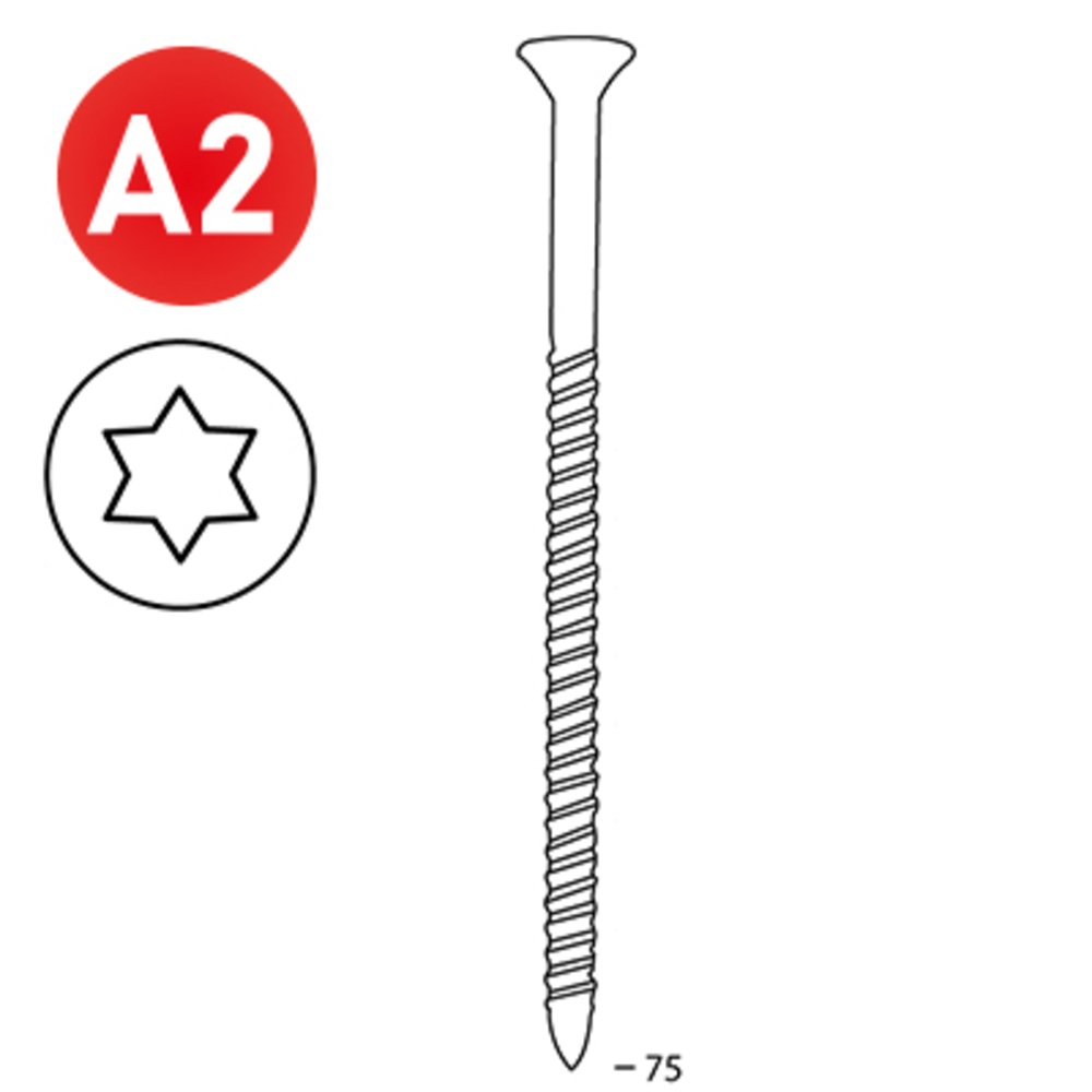 2000 SCRAIL 28/32 X 75 INOX TX - ALSAFIX - 16S28759
