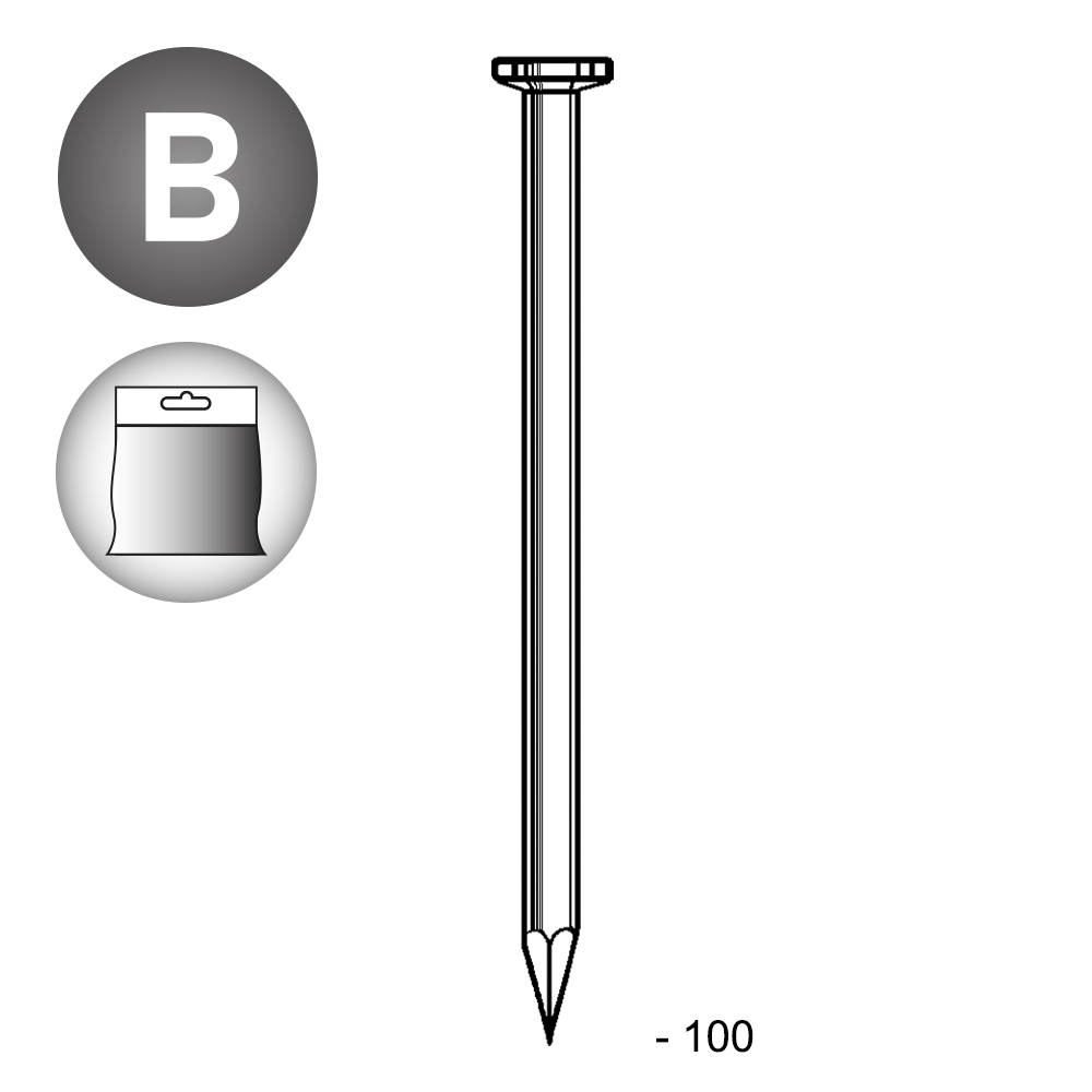 Pointe tête plate lisse 4,5X100 - 1 KG - ALSAFIX - 1P451001
