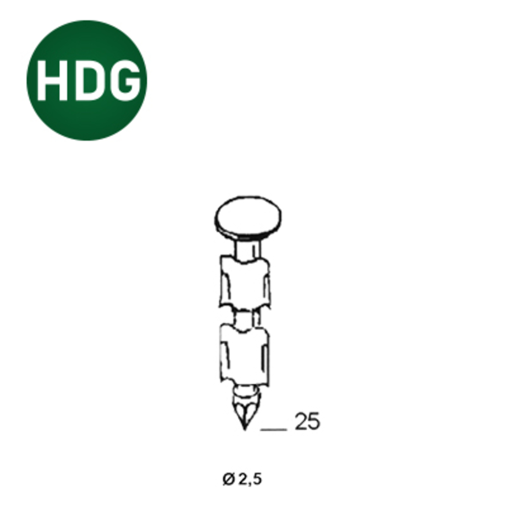 2000 POINTES JDB 20° 25X25 ANNELÉES HDG (GALVA) - ALSAFIX - 20250256