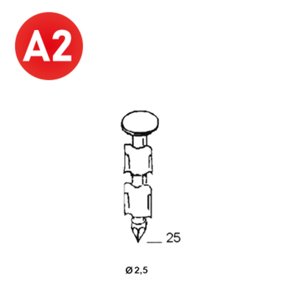 2000 POINTES JDB 20° 25X25 ANNELÉES INOX - ALSAFIX - 20250259