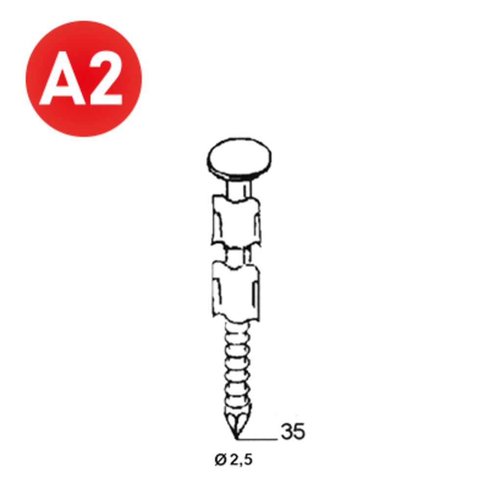 2000 POINTES JDB 20° 25X35 ANNELÉES INOX - ALSAFIX - 20250359