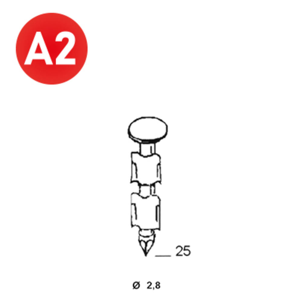 2000 POINTES JDB 25° 28X25 ANNELÉES INOX - ALSAFIX - 25280259