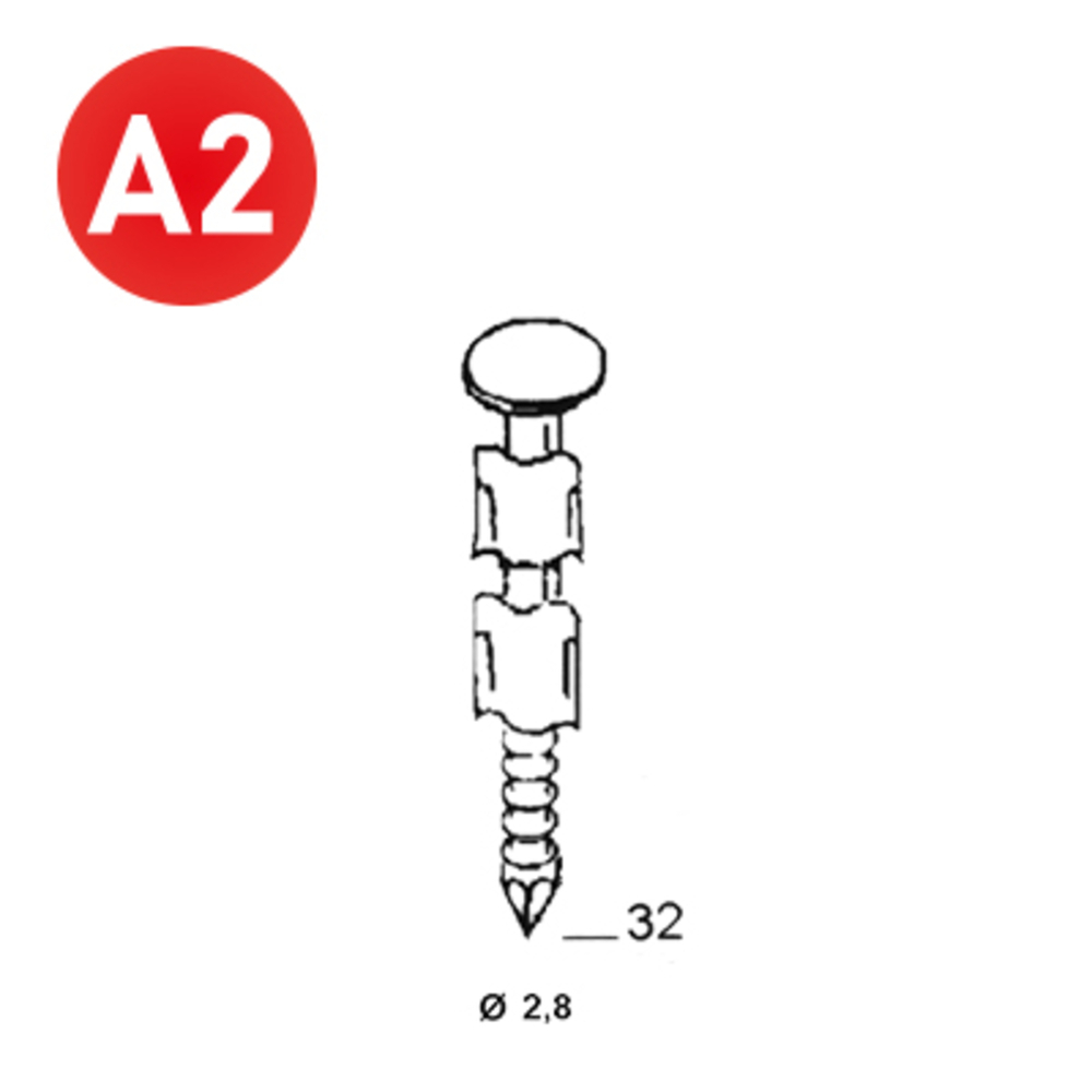 2000 POINTES JDB 25° 28X32 ANNELÉES INOX - ALSAFIX - 25280329
