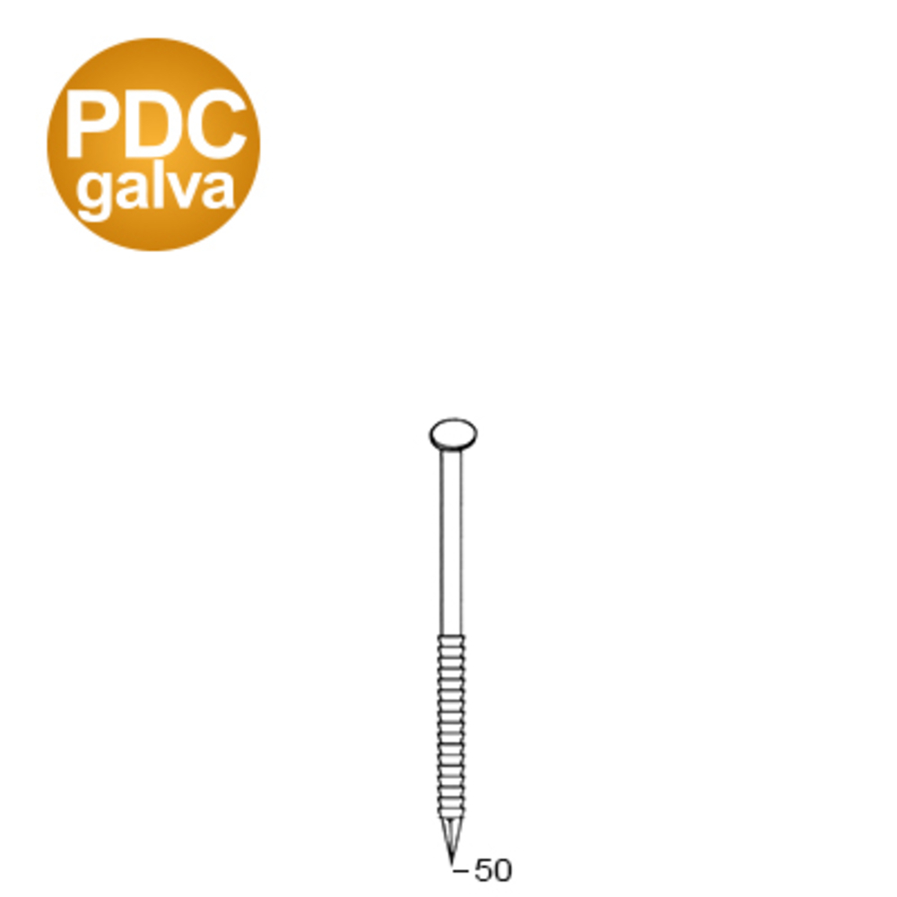 3300 POINTES 34° 28 X 50 ANNELÉES GALVA PDC - ALSAFIX - 34280506DC