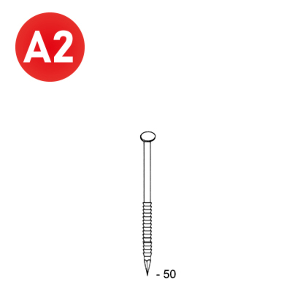 2200 POINTES 34° 28 X 50 ANNELÉES INOX - ALSAFIX - 34280509