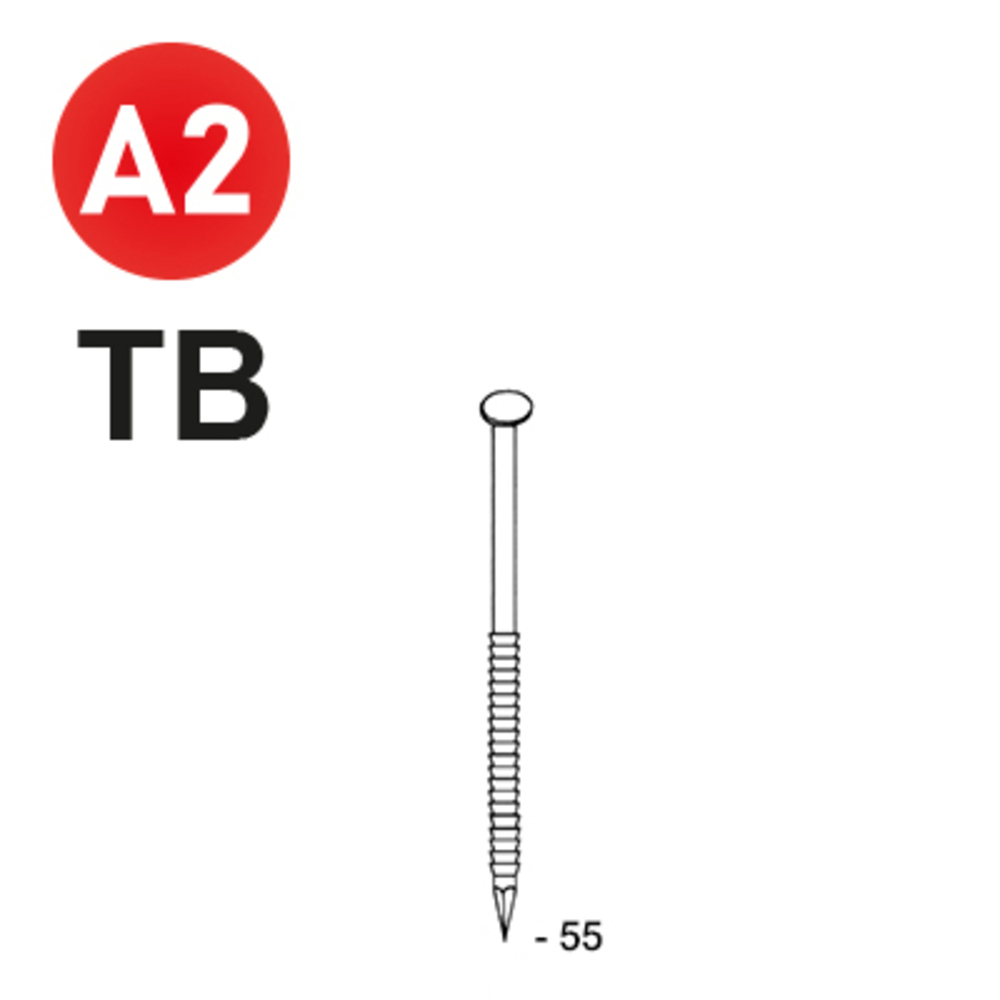 2200 POINTES 34° 28 X 55 ANNELÉES INOX TB - ALSAFIX - 34280558