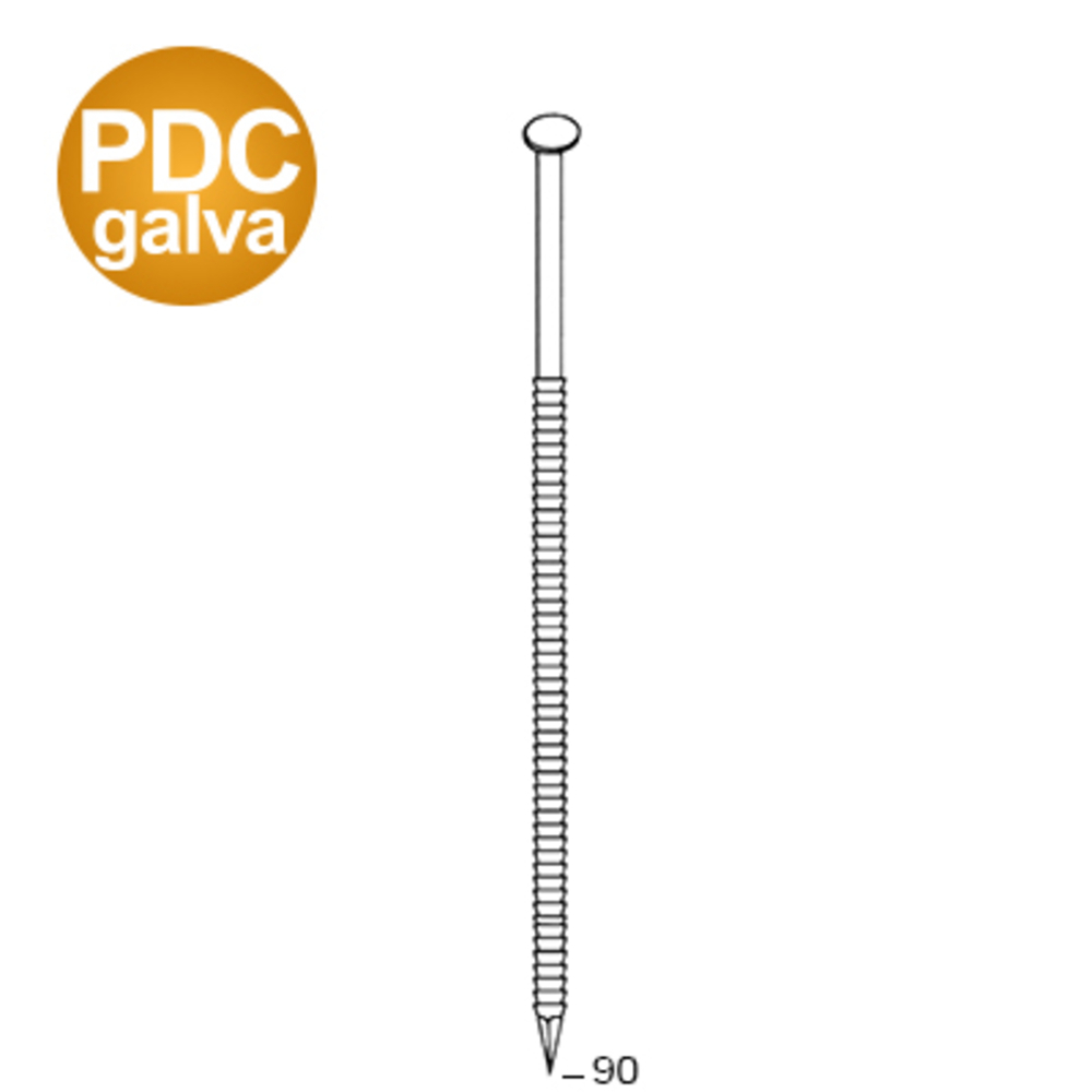 2040 POINTES 34° 31 X 90 ANNELÉES GALVA PDC - ALSAFIX - 34310906DC