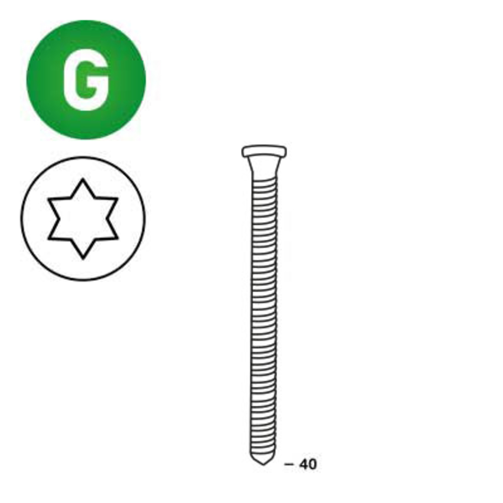 1000 SCRAIL 34° 40 X 40 GALVA TX25 - ALSAFIX - 34400407