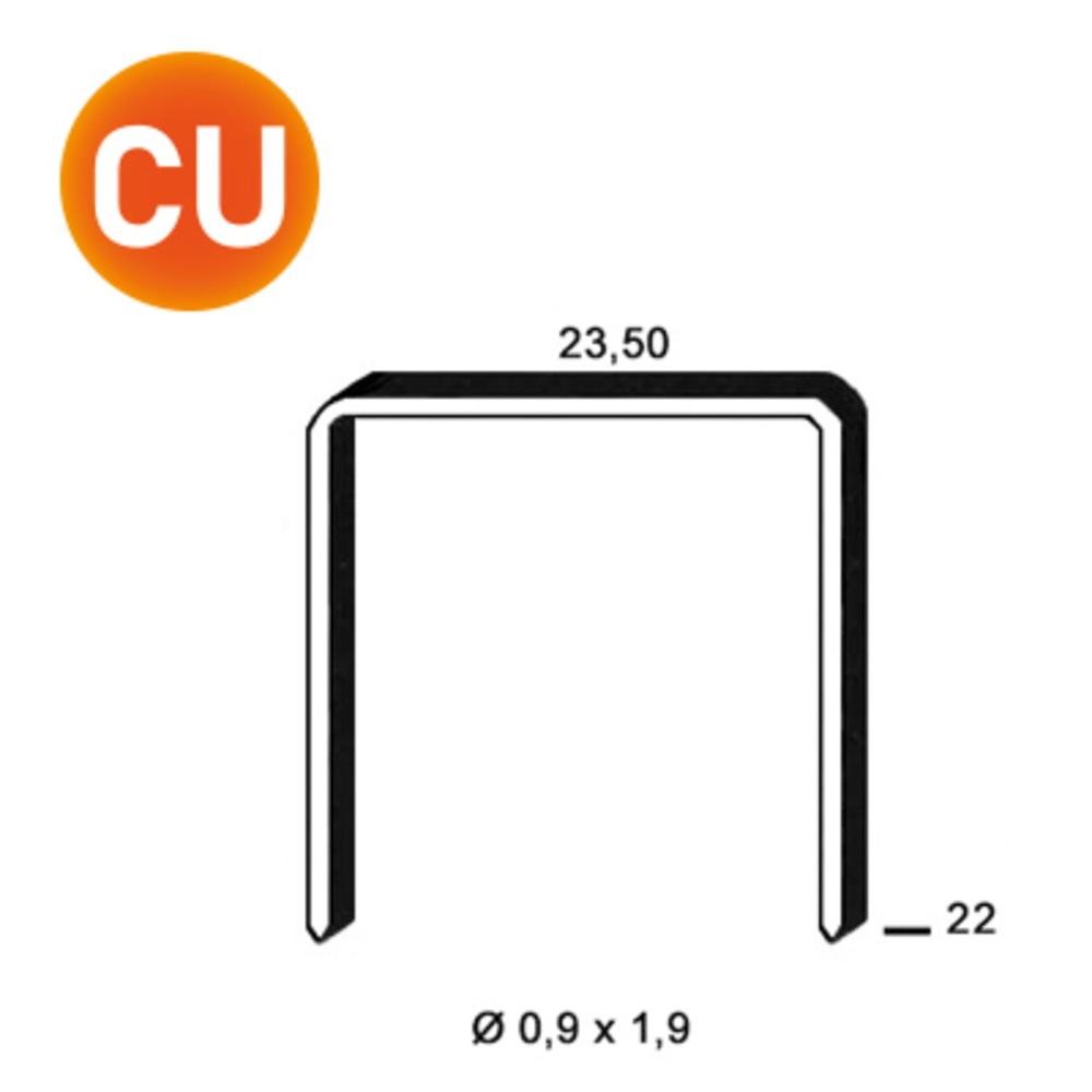 10000 AGRAFES JK590-22 MM CUIVRÉES - ALSAFIX - 400518