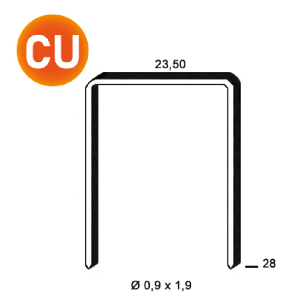 10000 AGRAFES JK590-28 MM CUIVRÉES - ALSAFIX - 400520