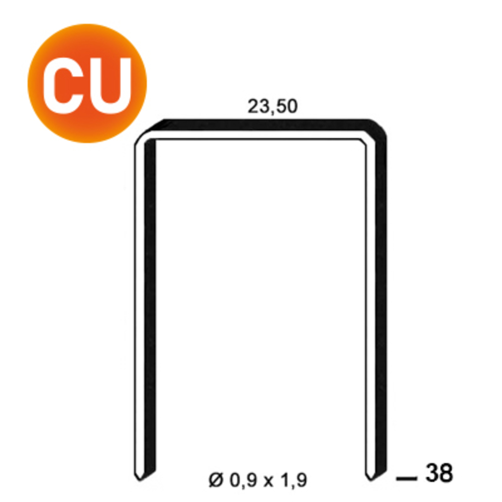10000 AGRAFES JK590-38 MM CUIVRÉES - ALSAFIX - 400522