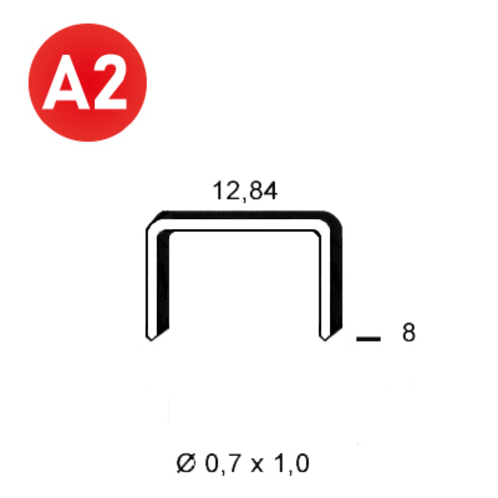 10000 AGRAFES A-08 INOX A2 (304) - ALSAFIX - 6A-089