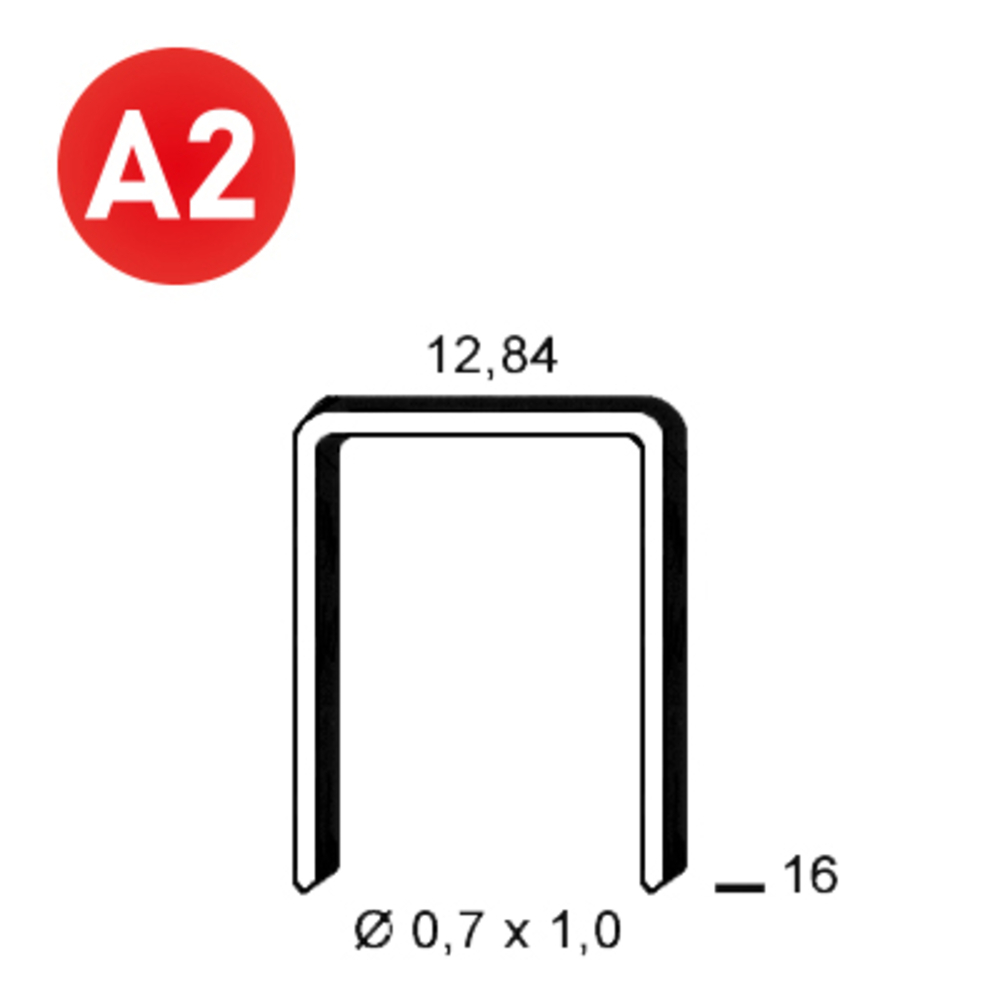 10000 AGRAFES A-16 INOX A2 (304) - ALSAFIX - 6A-169