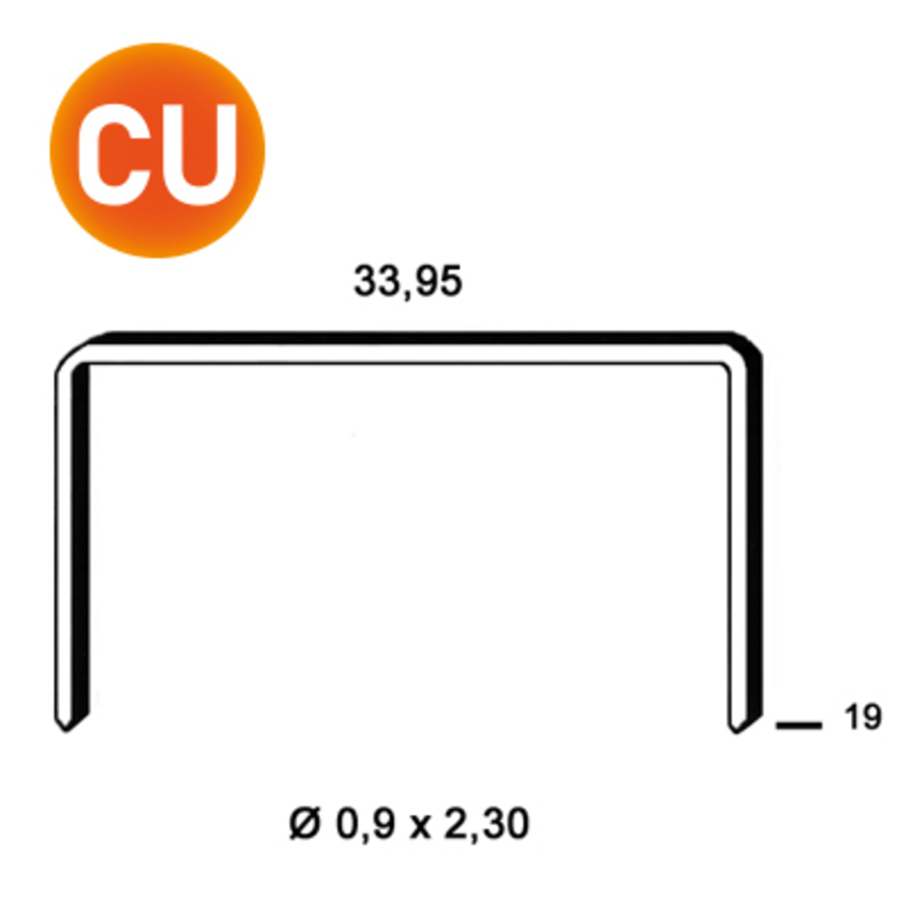 2000 AGRAFES BM-19 CUIVRÉES - ALSAFIX - 6BM191