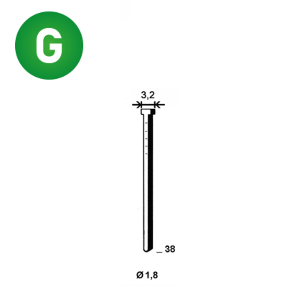 3655 Pointes fines BRADS BR-18/38 GALVA - ALSAFIX - 6BR382