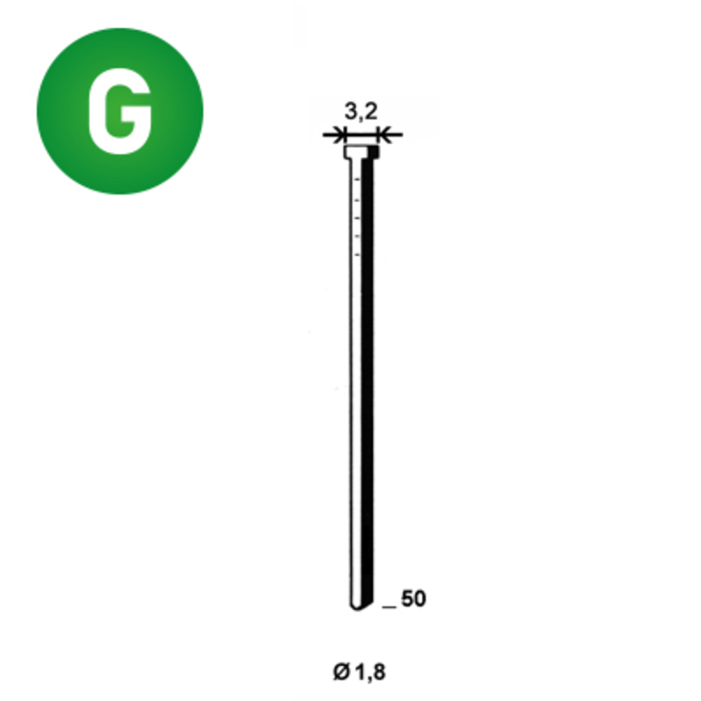 3655 Pointes fines BRADS BR-18/50 GALVA - ALSAFIX - 6BR502
