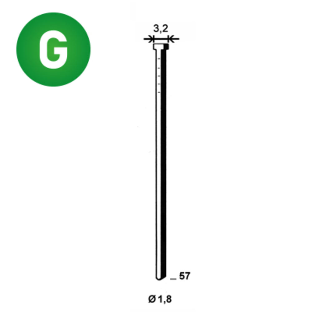 3655 Pointes fines BRADS BR-18/57 GALVA - ALSAFIX - 6BR572