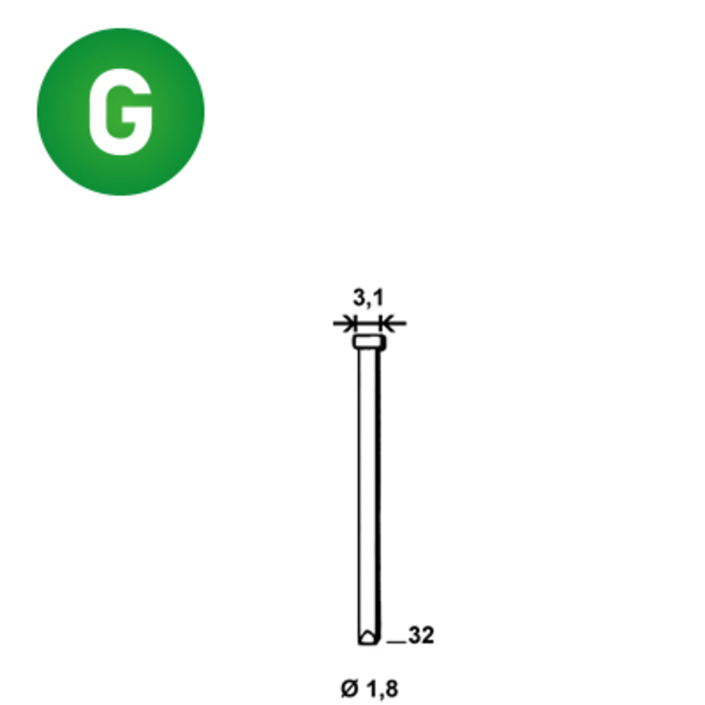 10000 Pointes fines BRADS DA-32 MM GALVA - ALSAFIX - 6DA322