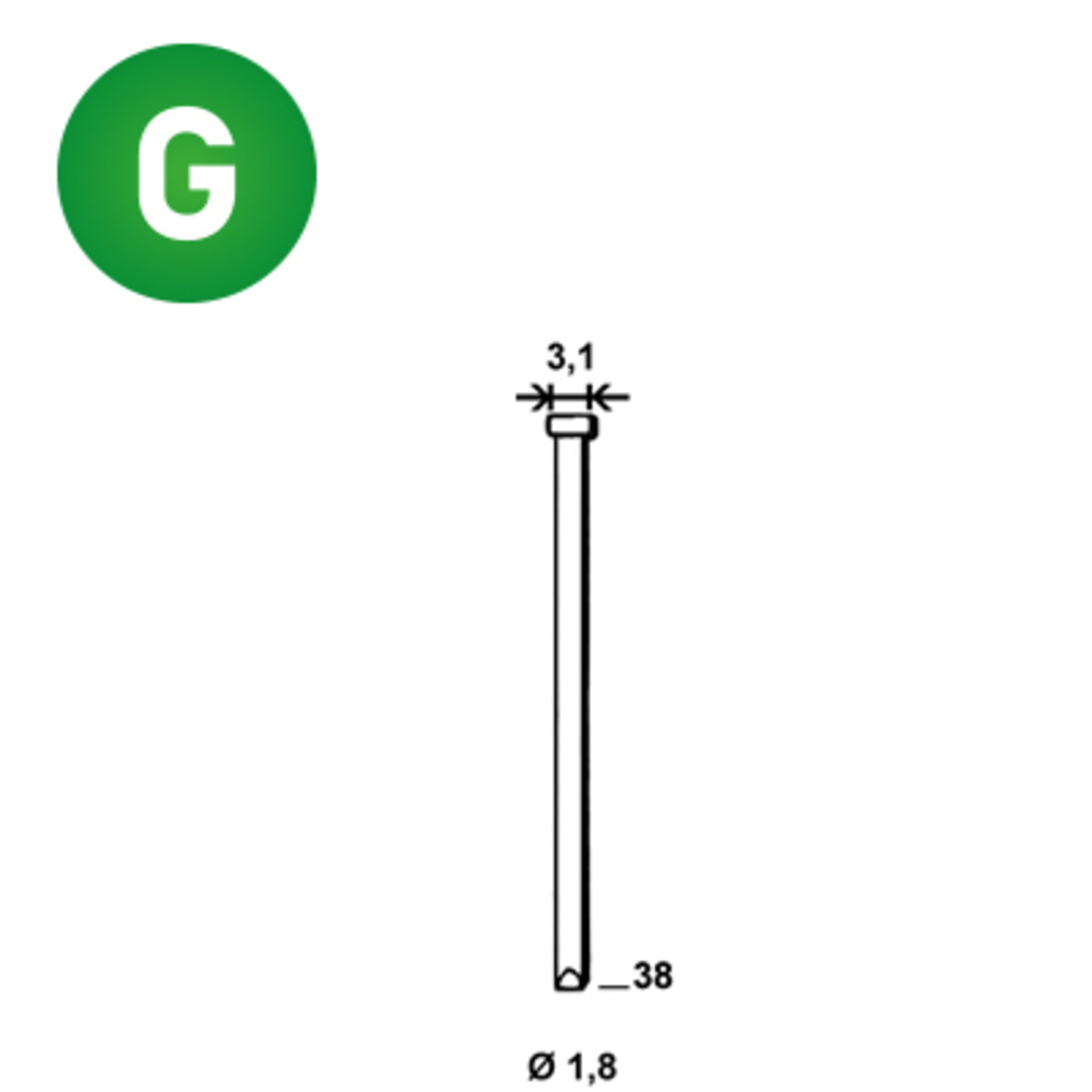 10000 Pointes fines BRADS DA-38 MM GALVA - ALSAFIX - 6DA382