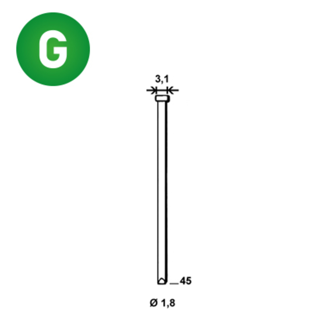10000 Pointes fines BRADS DA-45 MM GALVA - ALSAFIX - 6DA452