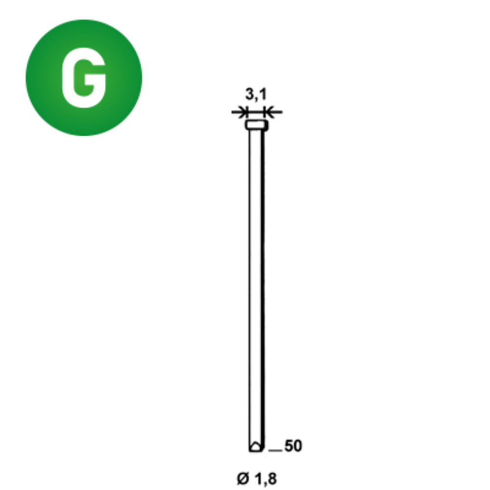 10000 Pointes fines BRADS DA-50 MM GALVA - ALSAFIX - 6DA502