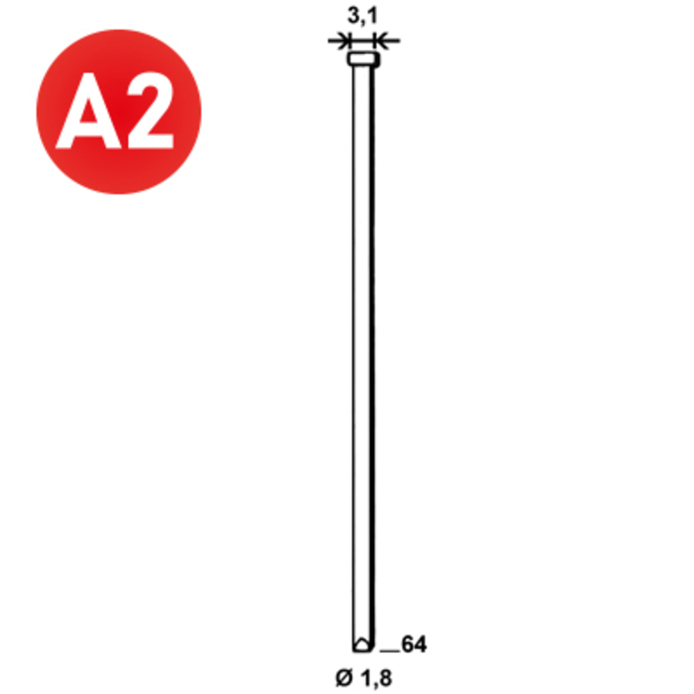 5000 Pointes fines BRADS DA-64 MM INOX - ALSAFIX - 6DA649