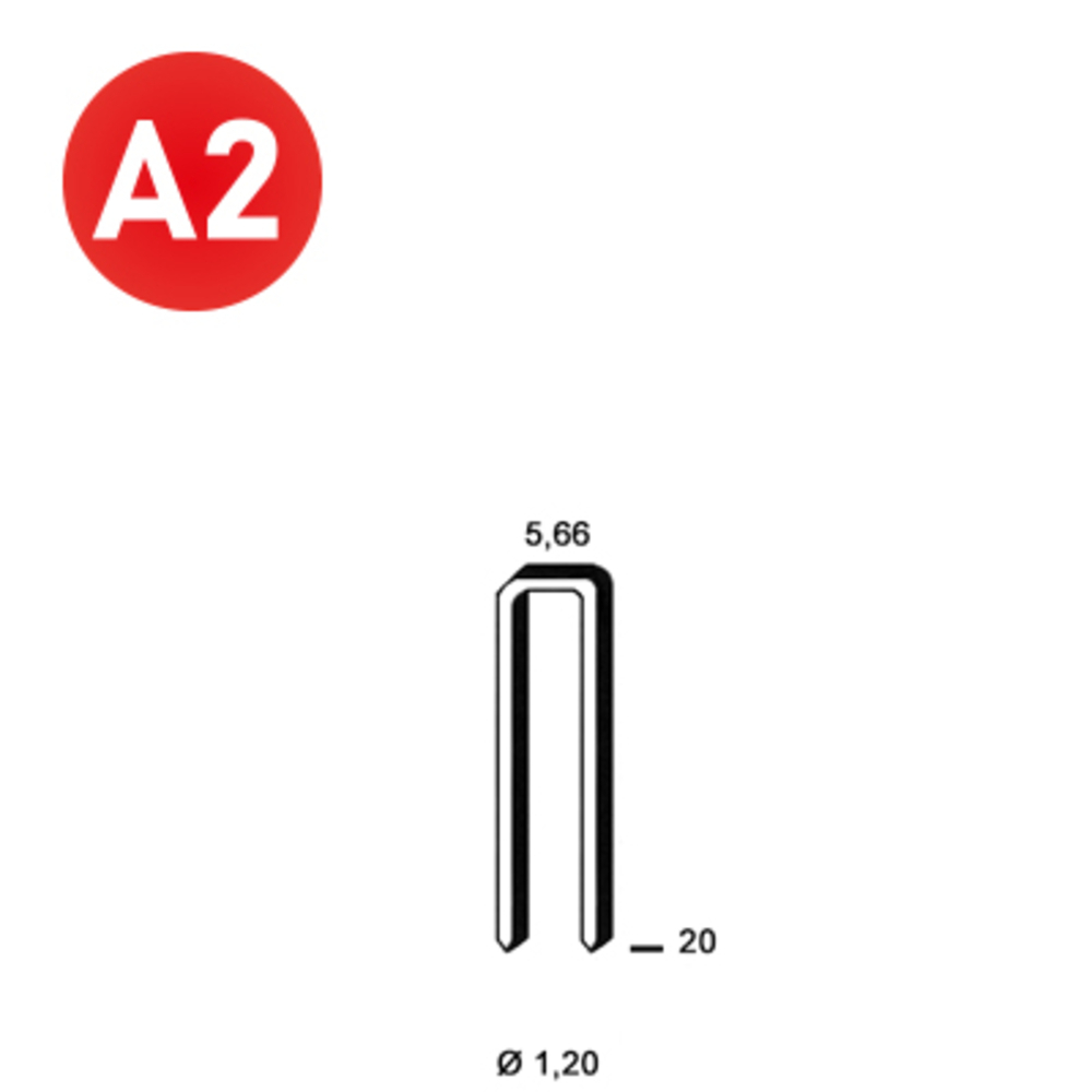 5000 AGRAFES E-20 INOX A2 - ALSAFIX - 6E-209