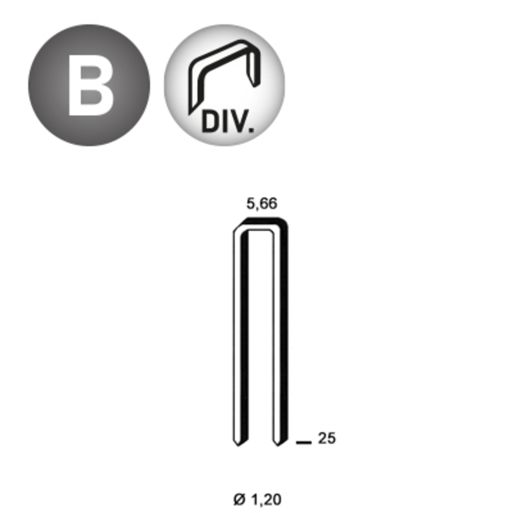4000 AGRAFES E-25 DIVERGENTES - ALSAFIX - 6E-252