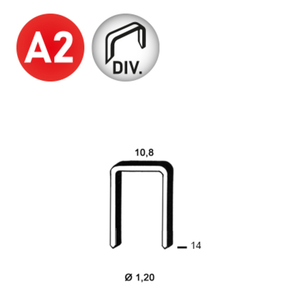 4800 AGRAFES GB-14 DIVERINOX - ALSAFIX - 6GB148