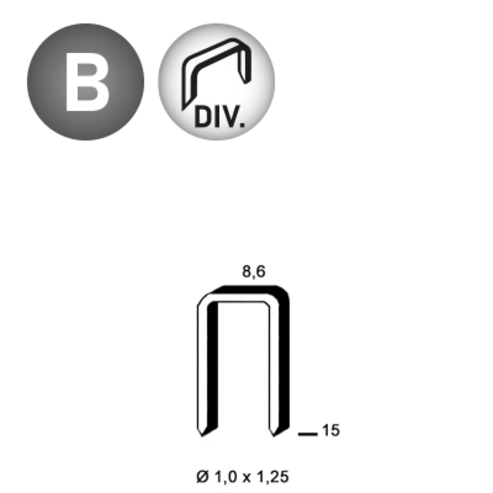 6200 AGRAFES H-15 DIVERGENTE - ALSAFIX - 6H-151D