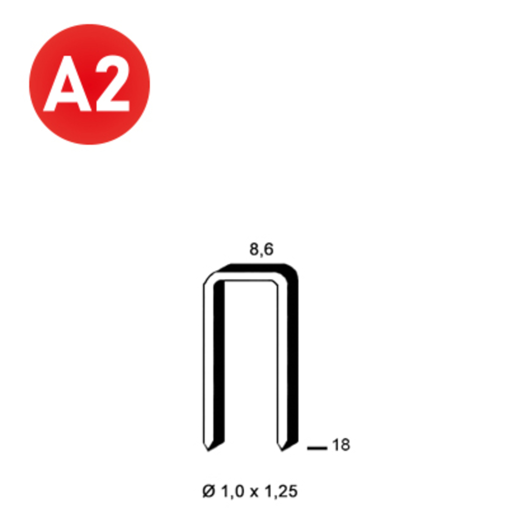 6200 AGRAFES H-18 INOX - ALSAFIX - 6H-189