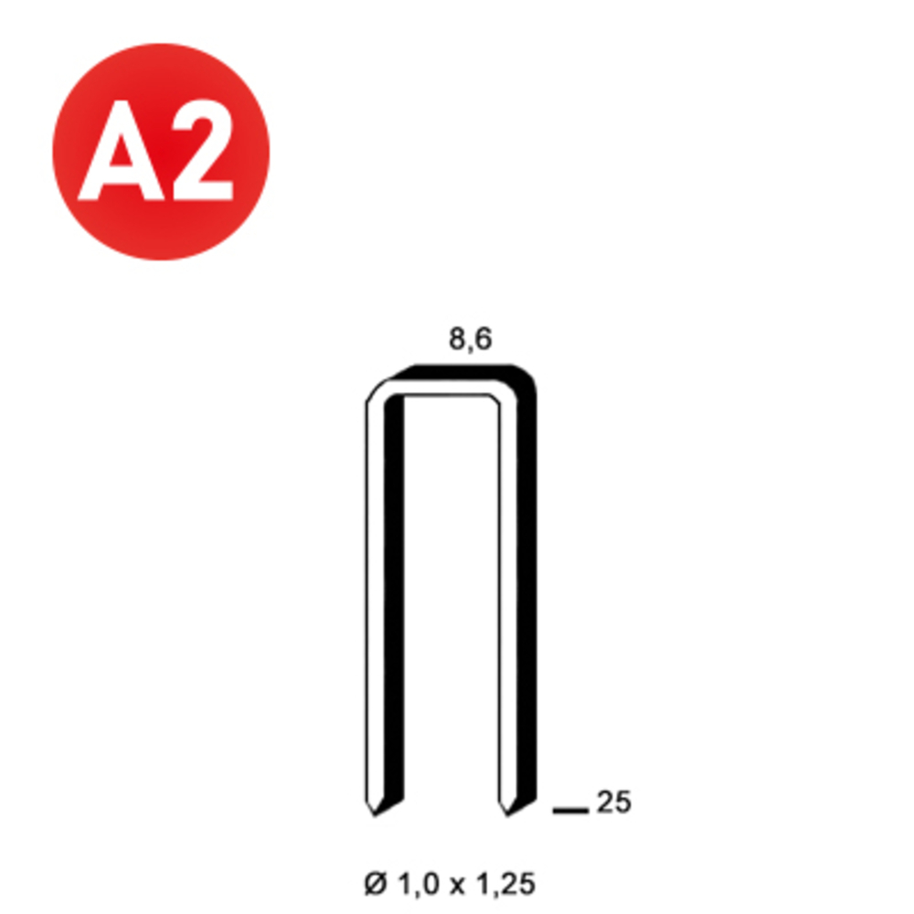 3100 AGRAFES H-25 INOX - ALSAFIX - 6H-259