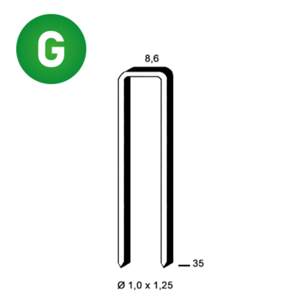 10000 AGRAFES H-35 GALVA - ALSAFIX - 6H-351