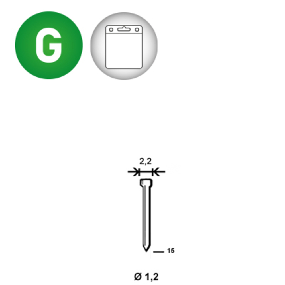 Pointes fines MINIBRADS J-16 GALVA BLISTER 1600 - ALSAFIX - 6J-161BL