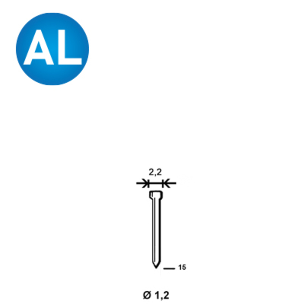 7000 Pointes fines MINIBRADS J-15 ALUMINIUM - ALSAFIX - 6J-167