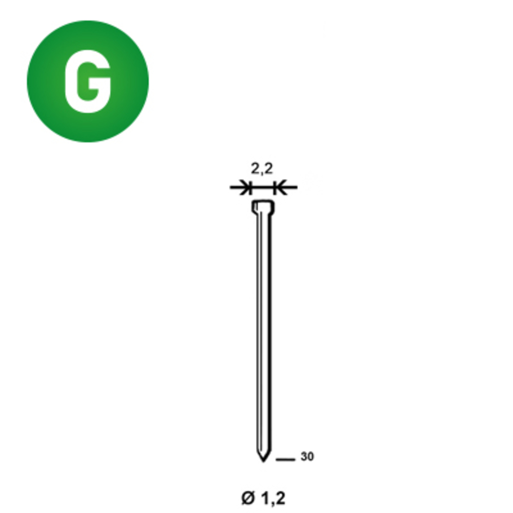 2000 Pointes fines MINIBRADS J-30 GALVA - ALSAFIX - 6J-301
