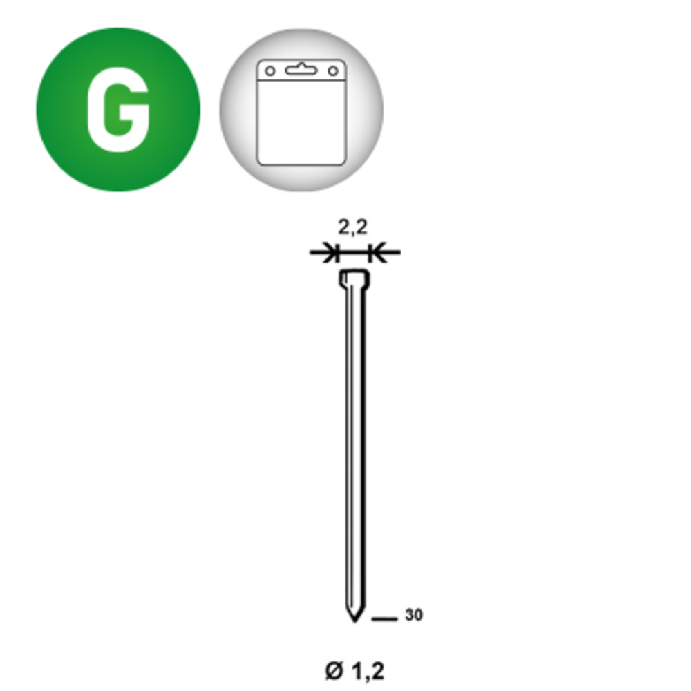 Pointes fines MINIBRADS J-30 GALVA BLISTER 1000 - ALSAFIX - 6J-301BL