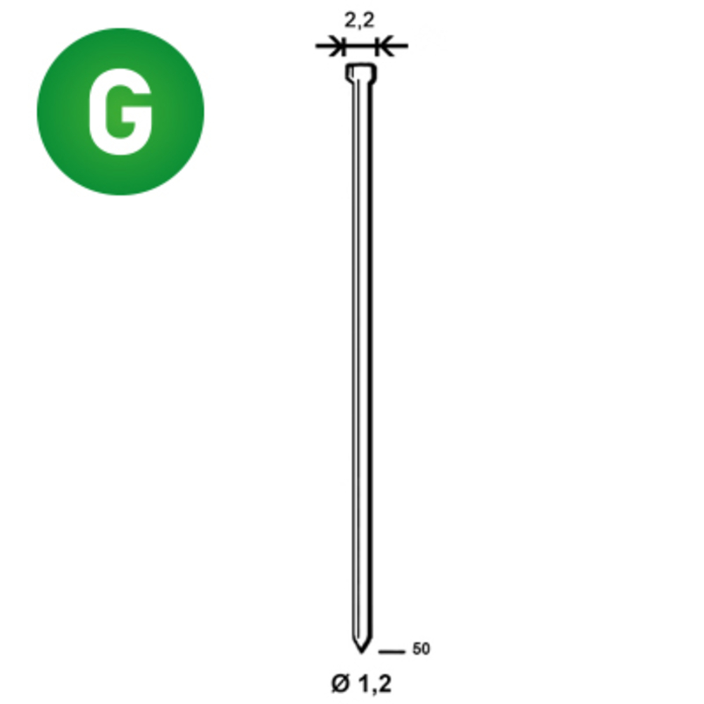 2000 Pointes fines MINIBRADS J-50 GALVA - ALSAFIX - 6J-501