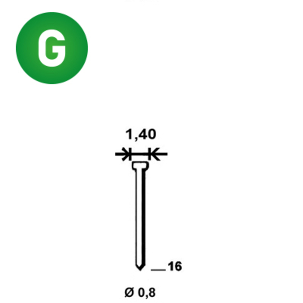 20000 POINTES MICROPointes fines BRADS JA-16 MM - ALSAFIX - 6JA161