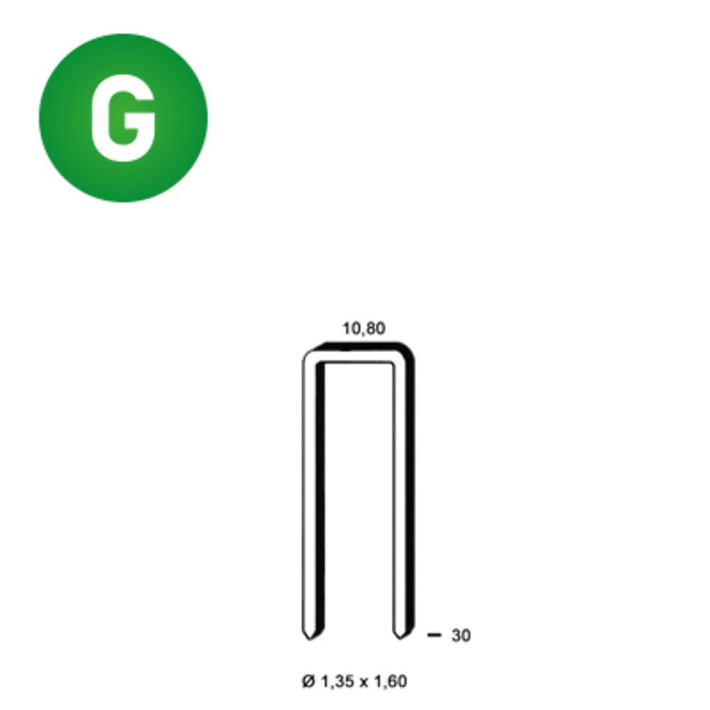 15600 AGRAFES L-30 GALVA RÉSINÉES - ALSAFIX - 6L-301