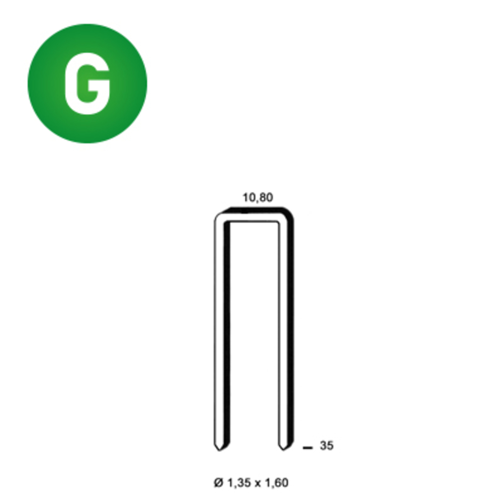 13900 AGRAFES L-35 GALVA RÉSINÉES - ALSAFIX - 6L-351