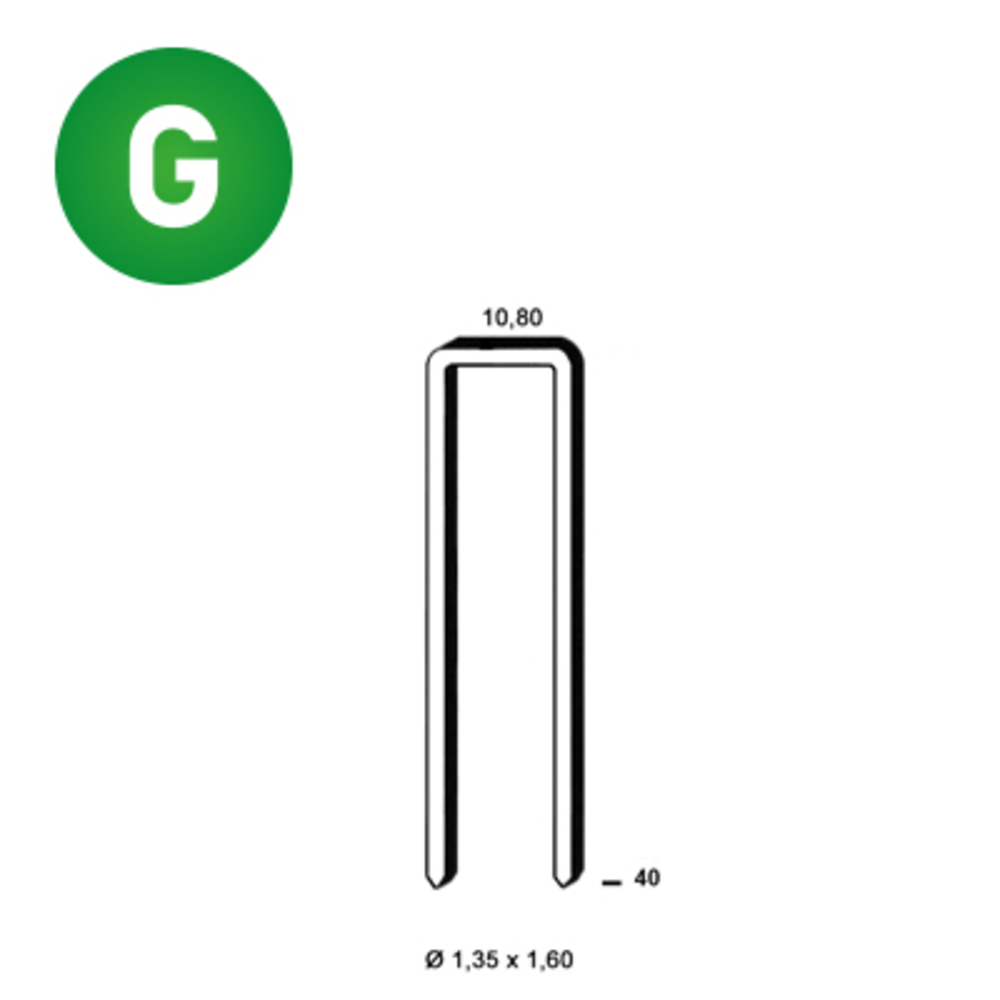 12100 AGRAFES L-40 GALVA RÉSINÉES - ALSAFIX - 6L-401