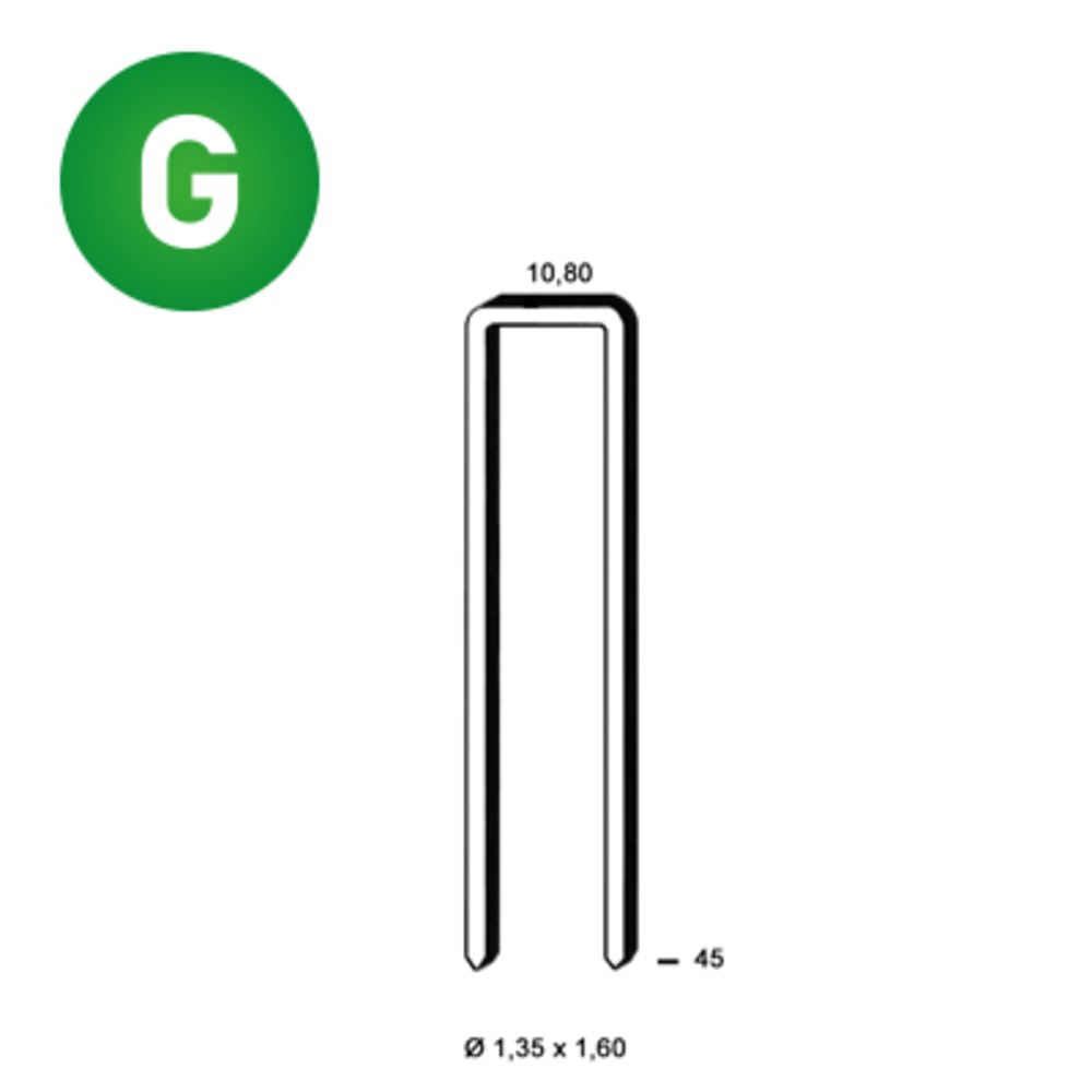 10400 AGRAFES L-45 GALVA RÉSINÉES - ALSAFIX - 6L-451