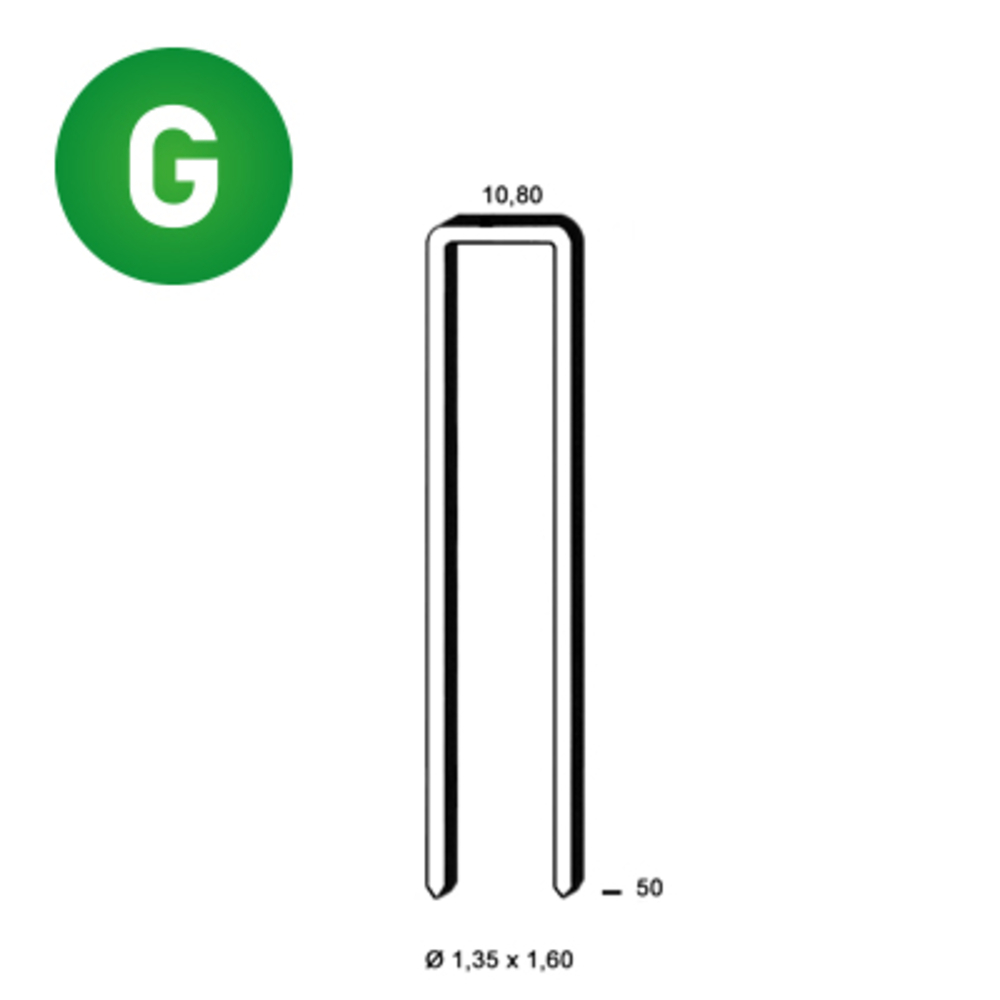 10400 AGRAFES L-50 GALVA RÉSINÉES - ALSAFIX - 6L-501