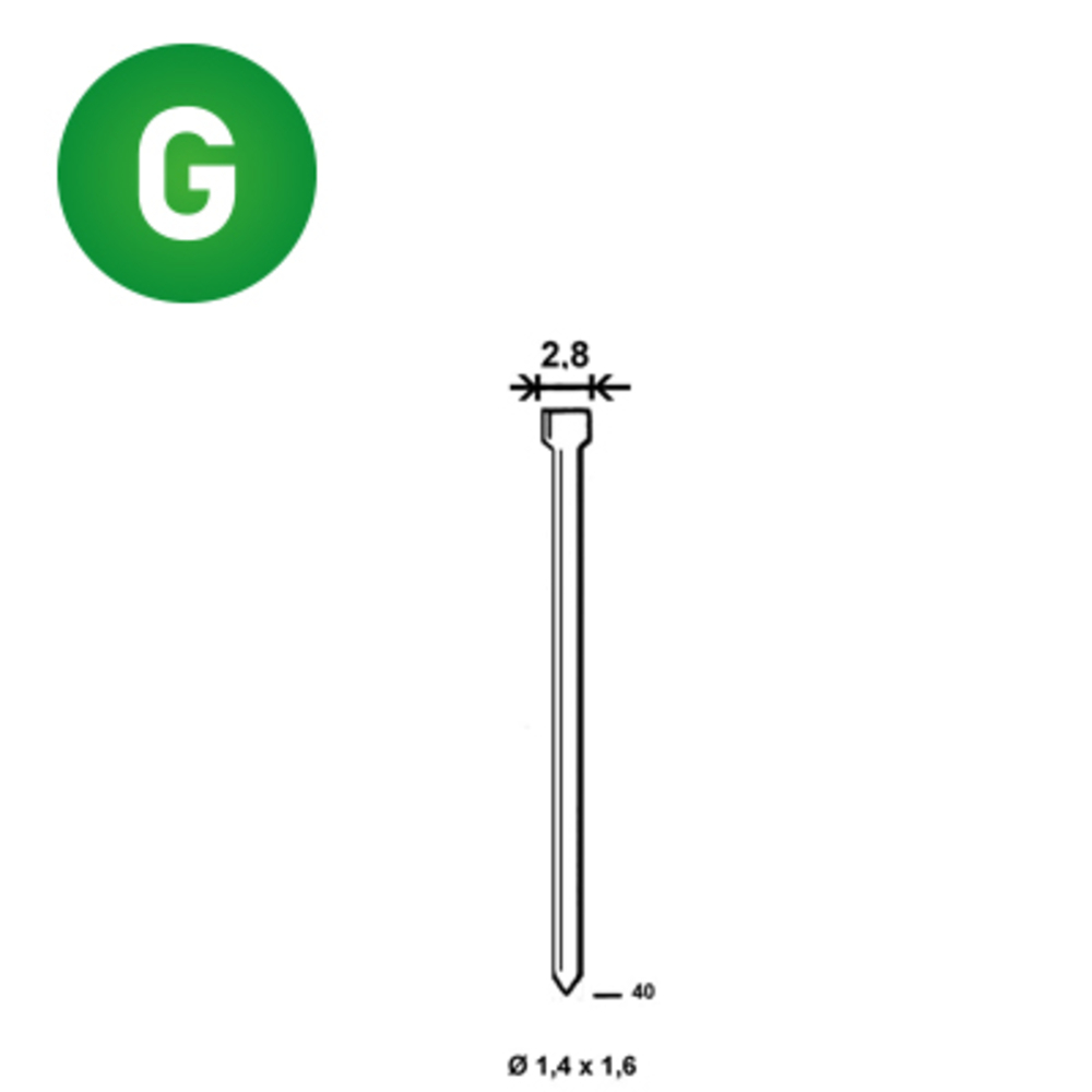 4000 Pointes fines BRADS N-40 GALVA - ALSAFIX - 6N-401