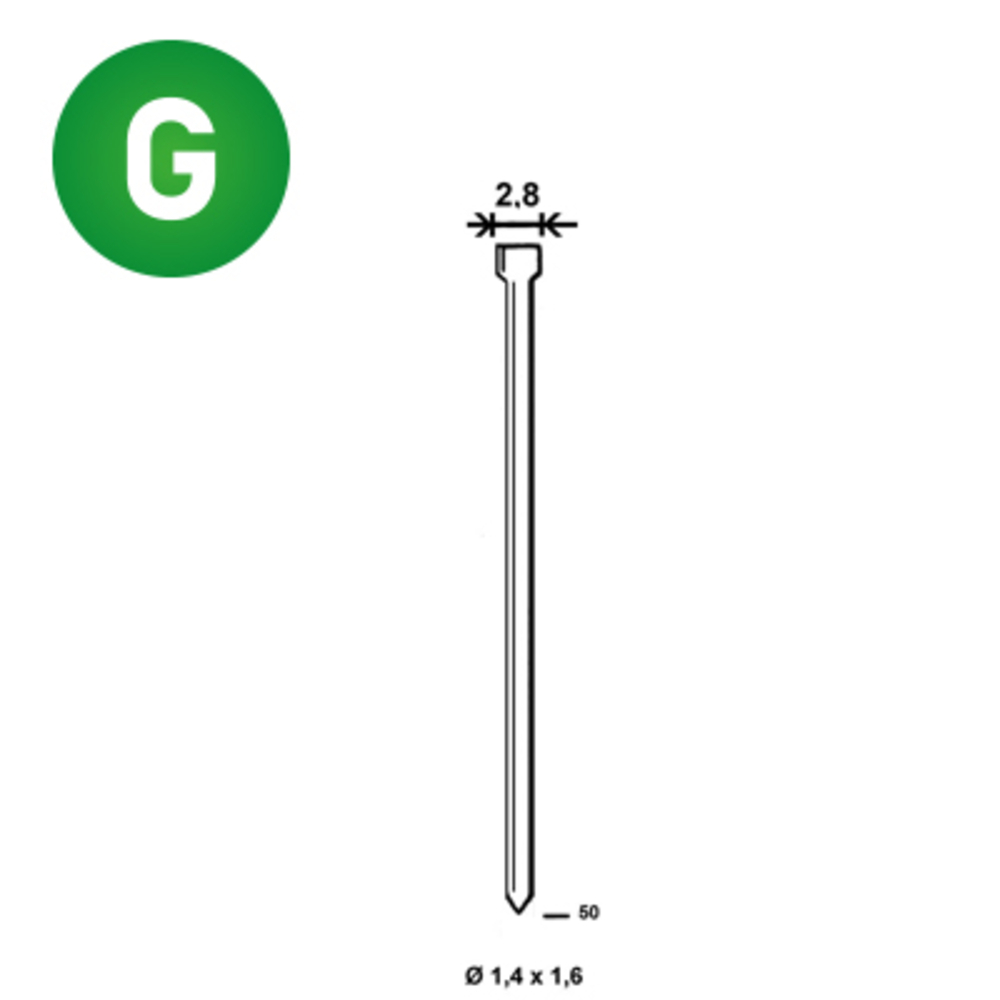 4000 Pointes fines BRADS N-50 GALVA - ALSAFIX - 6N-501