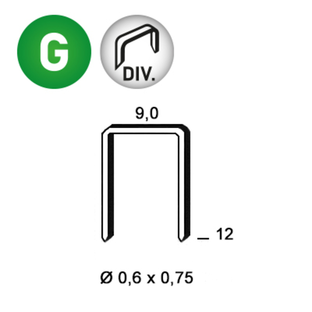 10000 AGRAFES V-12 DIVERGENTES - ALSAFIX - 6V-121D