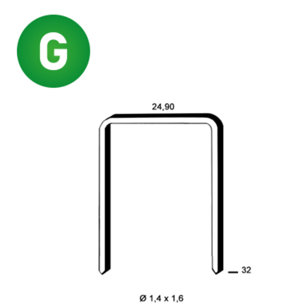 6300 AGRAFES WC-32 GALVA RÉSINÉES - ALSAFIX - 6WC321